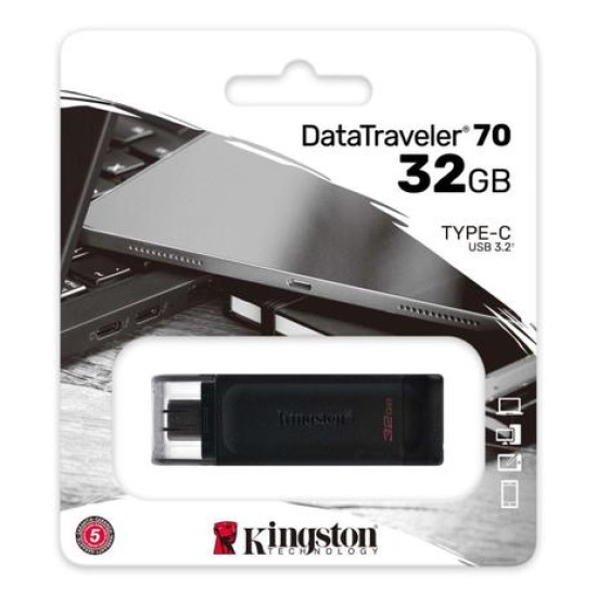 PENDRIVE KINGSTON DT70 32GB PRETO
